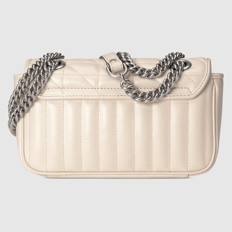 Gucci GG Marmont Matelasse Mini Shoulder Bag 446744 White